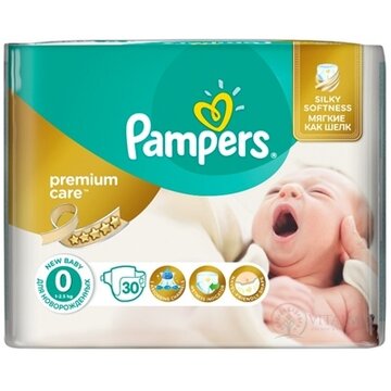 PAMPERS PREMIUM CARE 0 Newborn detské plienky, od narodenia (< 2,5 kg) 1x30 ks obrázok